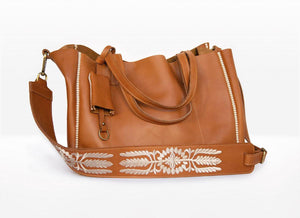 Ledertasche - Shopper - hellbraun - designmaroc.de