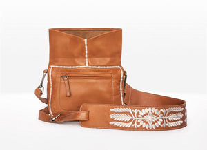 Ledertasche - Schultertasche - hellbraun - designmaroc.de